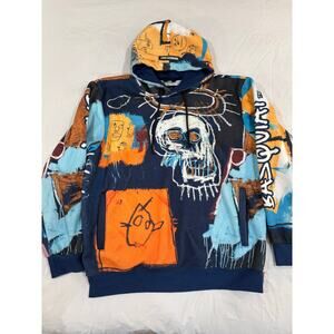 Members Only x Jean-Michel Basquiat Hoodie Size Large Graffiti Skull